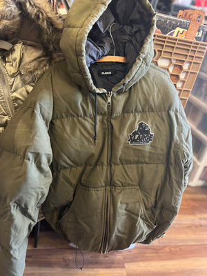 Active Duck Puffer Hoodie Green Used Size L