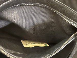 IO Pelle 14” Black Skulls Shoulder Zip Bag Italian Leather Exc Condition! used