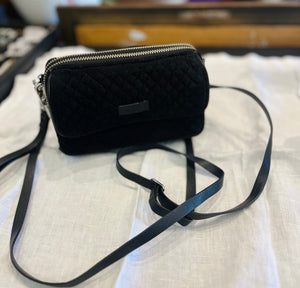 Vera Bradley Classic 6.5” RFID All-in-One Crossbody Wallet Adjustable Strap BLACK 🔥