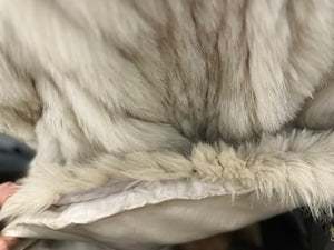 VTG Saga Real Fox White Fur Long Sleeve size XL