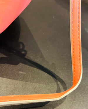 Vera Bradley Faux Leather Mini Peach Crossbody Top Zip Tassel Keyring Gently Used