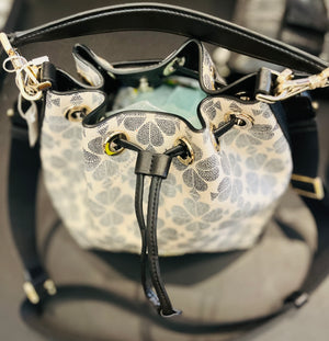 Trending Kate Spade Small Flower Bucket Bag Black Excellent Used Condition!