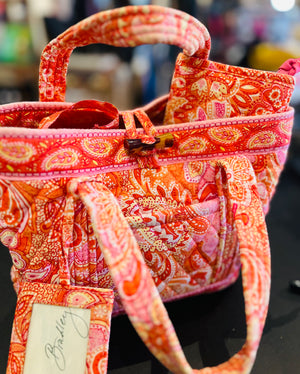 Vera Bradley Retired Cotton Lil’ 10”Sherbet Betsey w Matching Wallet and Luggage Tag!