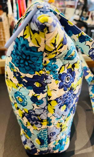 Vera Bradley Blueberry Blooms Medium Tote 11” H x 12” W Shoulder Bag