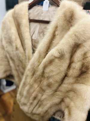 VTG C Morrissey Mink Fur Cape Tan - Great Condition!