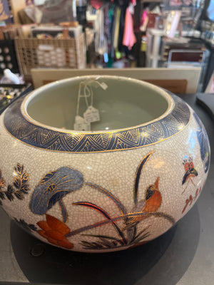 Lotus Flowers Imari OR Chinese Fish Bowl - Planter/Decorative Bowl
