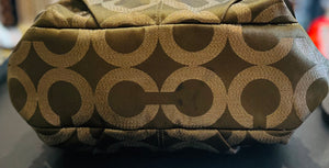 Authentic COACH #60971-1444 Op Art Brooke Metallic Bag w Brass Hardware and Tag