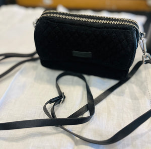 Vera Bradley Classic 6.5” RFID All-in-One Crossbody Wallet Adjustable Strap BLACK 🔥