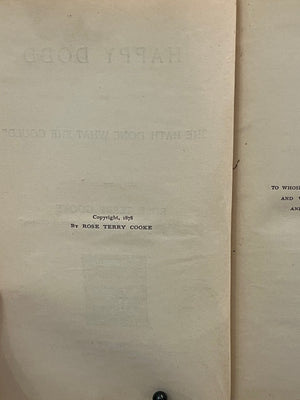 Happy Dodd by Rose Terry Cooke 1878 Hardcopy Book
