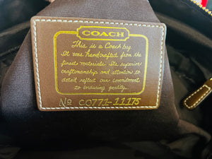 Authentic COACH Denim Striped Large Blue Excellent Used Condition!