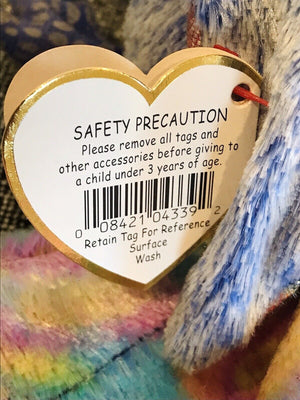 2000 FLASHY Ty Beanie Baby Blue PEACOCK Colorful Plume Stuffed DOB 12-30-00 USED