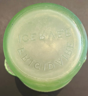 1930s Frigidaire Refrigerator Green Uranium ICERVER Glass Bucket