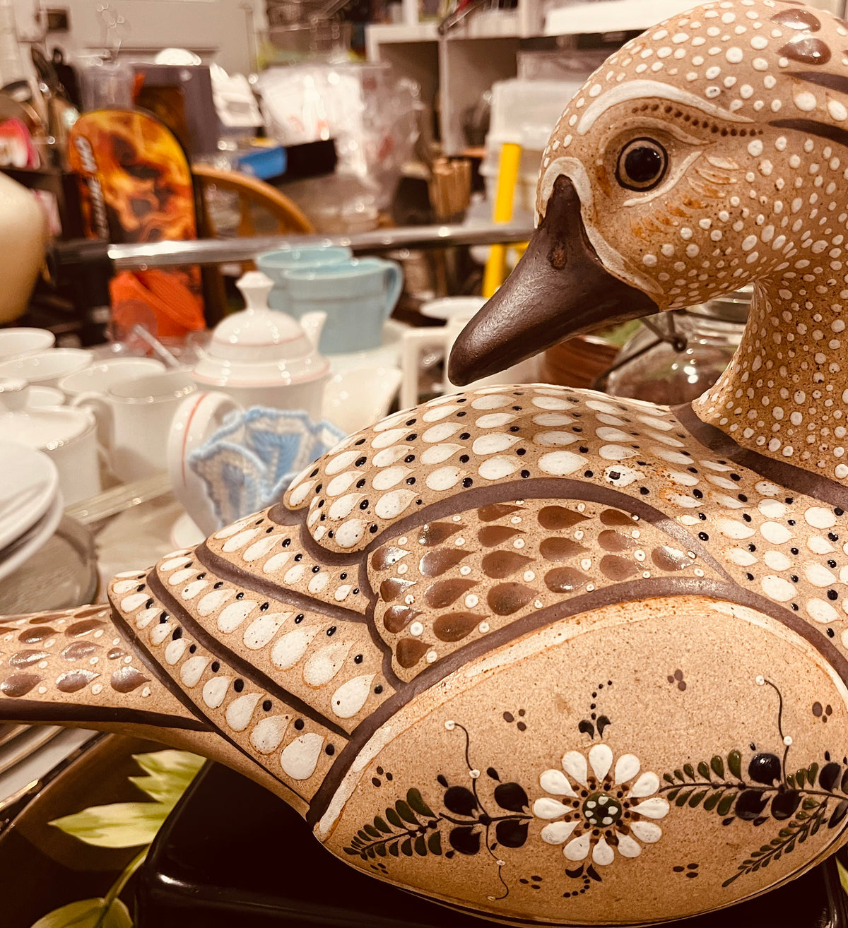 Ceramic Duck Figure Mexico Large