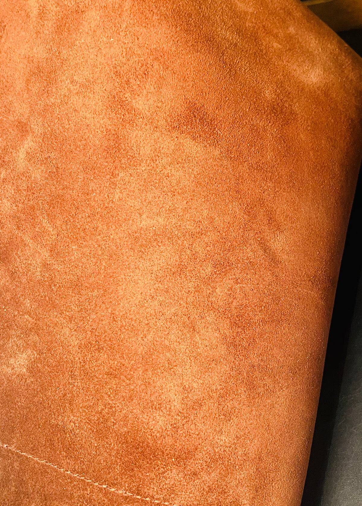 Madewell Suede Brown Bucket Bag Gold Grommets Large w Adjustable Strap