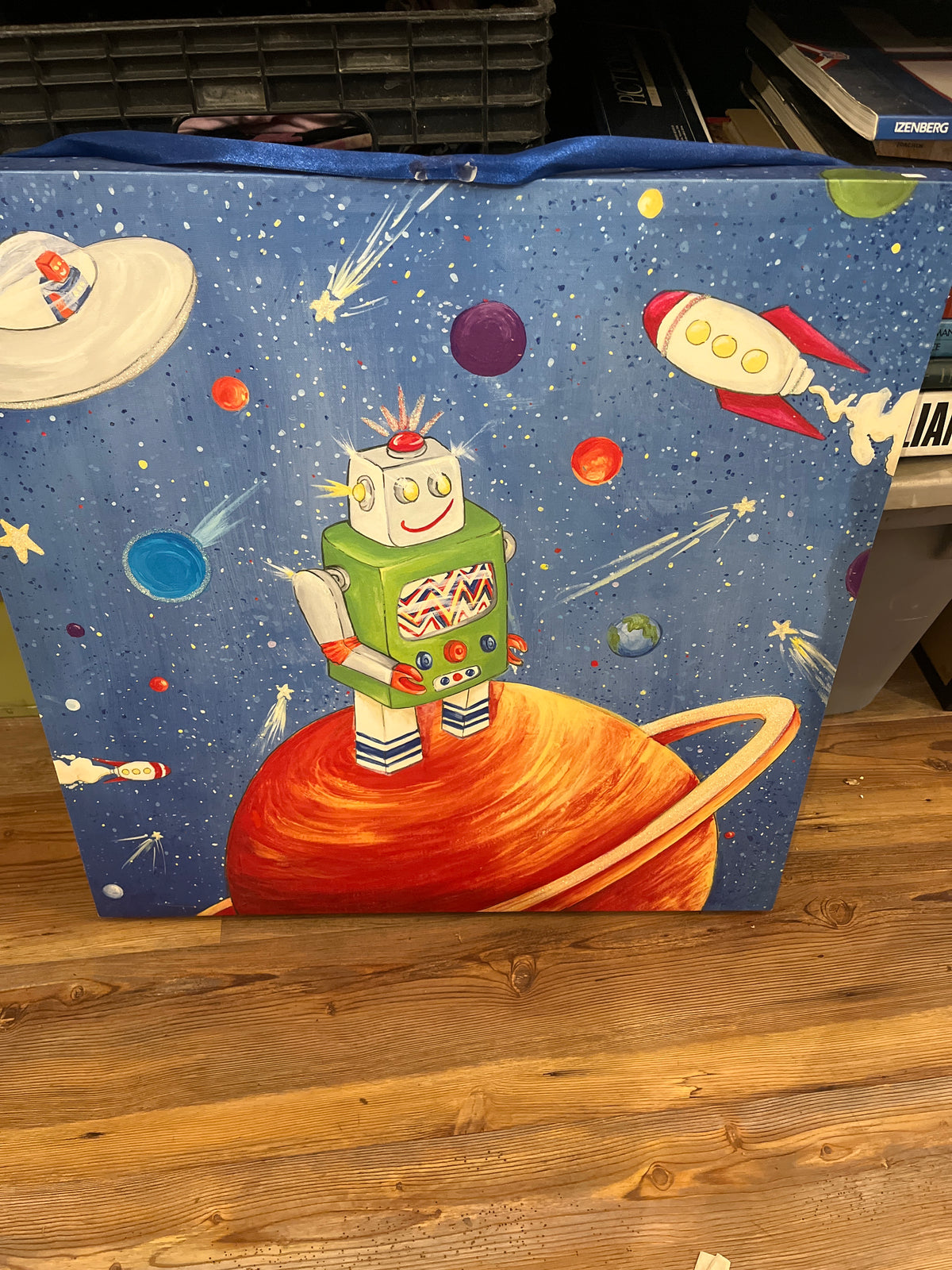 Kids robot out of space artwork 24x24”