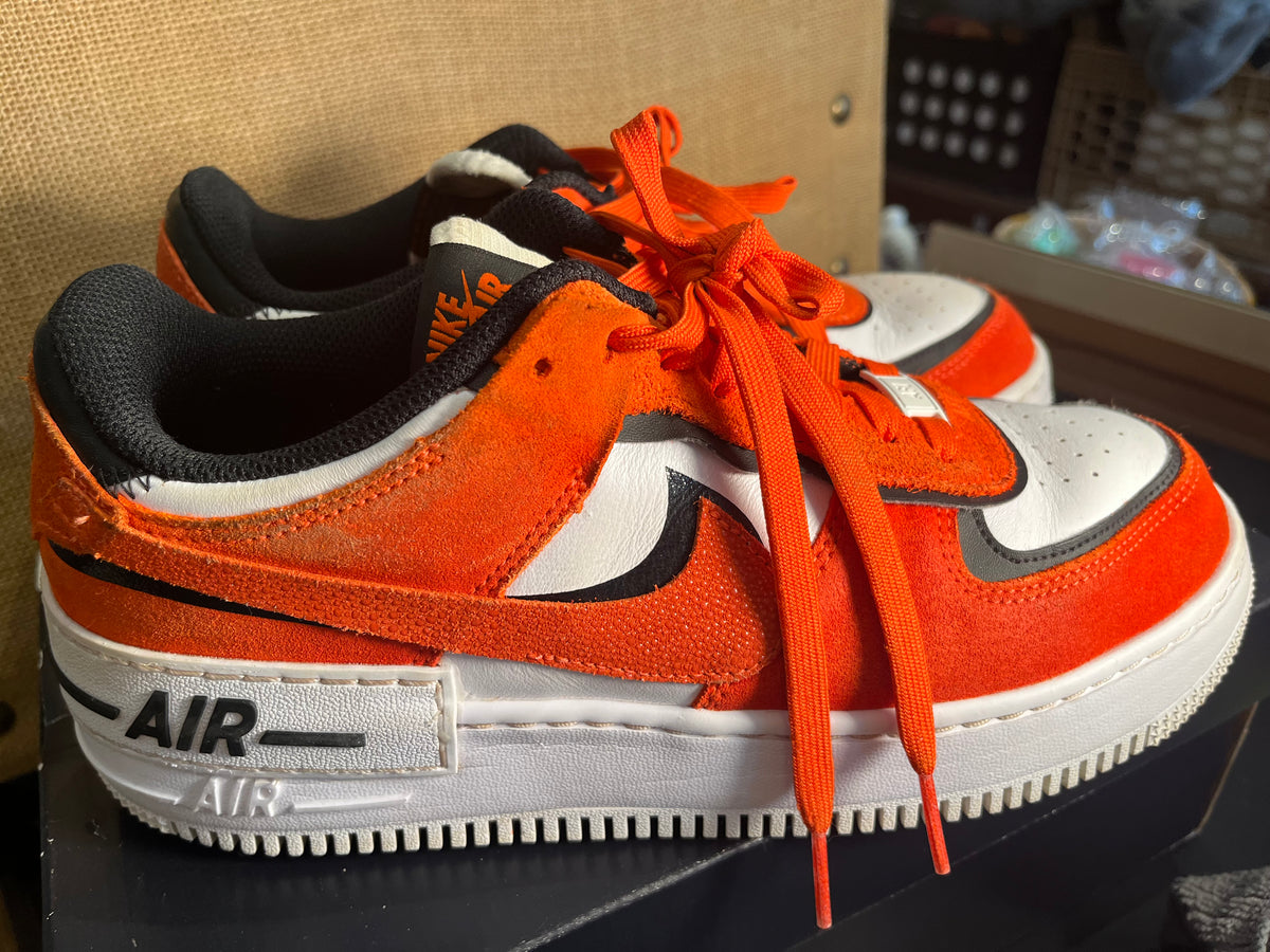 Nike Air Force 1 Red White Black sz Men 9.5 w Box Good Used Condition