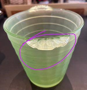 1930s Frigidaire Refrigerator Green Uranium ICERVER Glass Bucket
