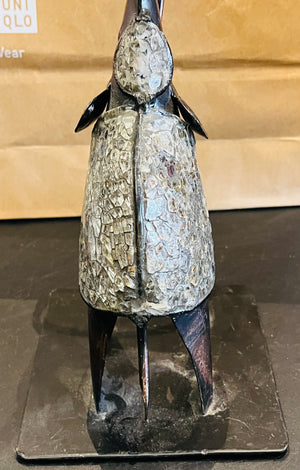 Metallic Crushed Glass Elephant Hanger Sculpture Style