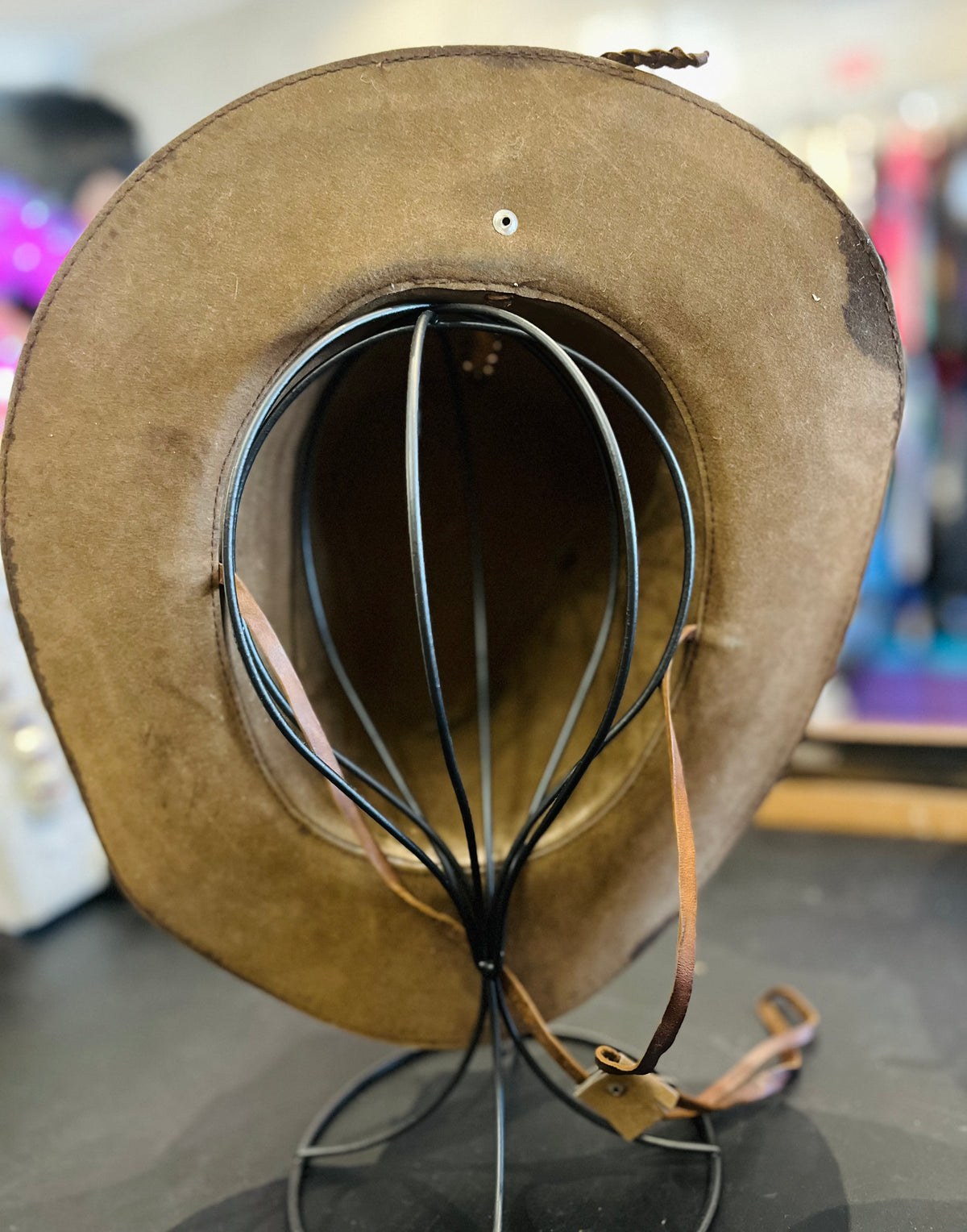 Leather Hand Tooled Native Design Cowboy/girl Hat