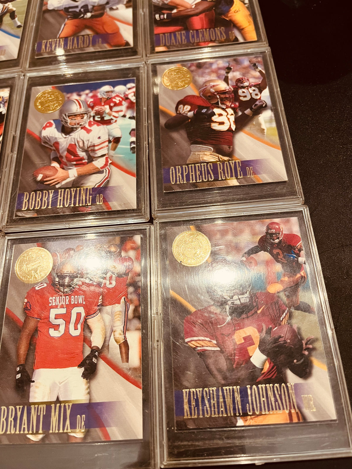 Football Cards in Protective Case
