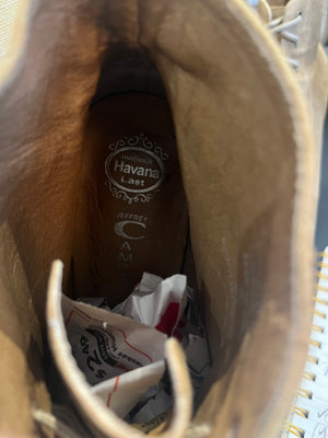 Jeffrey Campbell Lita Platform Tan Suede Upper 5” Heel Ankle Boots Size 9