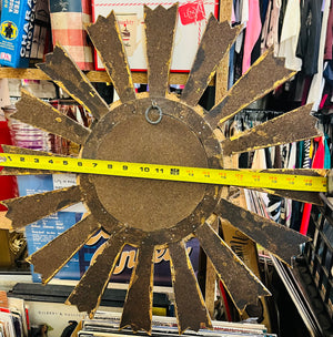 VTG Gold 20” Sunburst Mirror Style Double Layer Center Hanging Decor