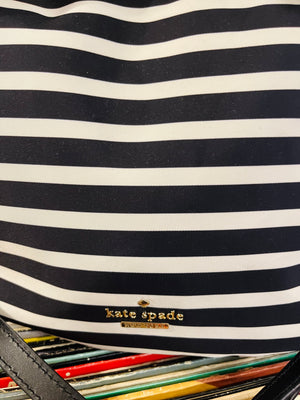 Kate Spade Bow Black N White Stripe Crossbody Bag