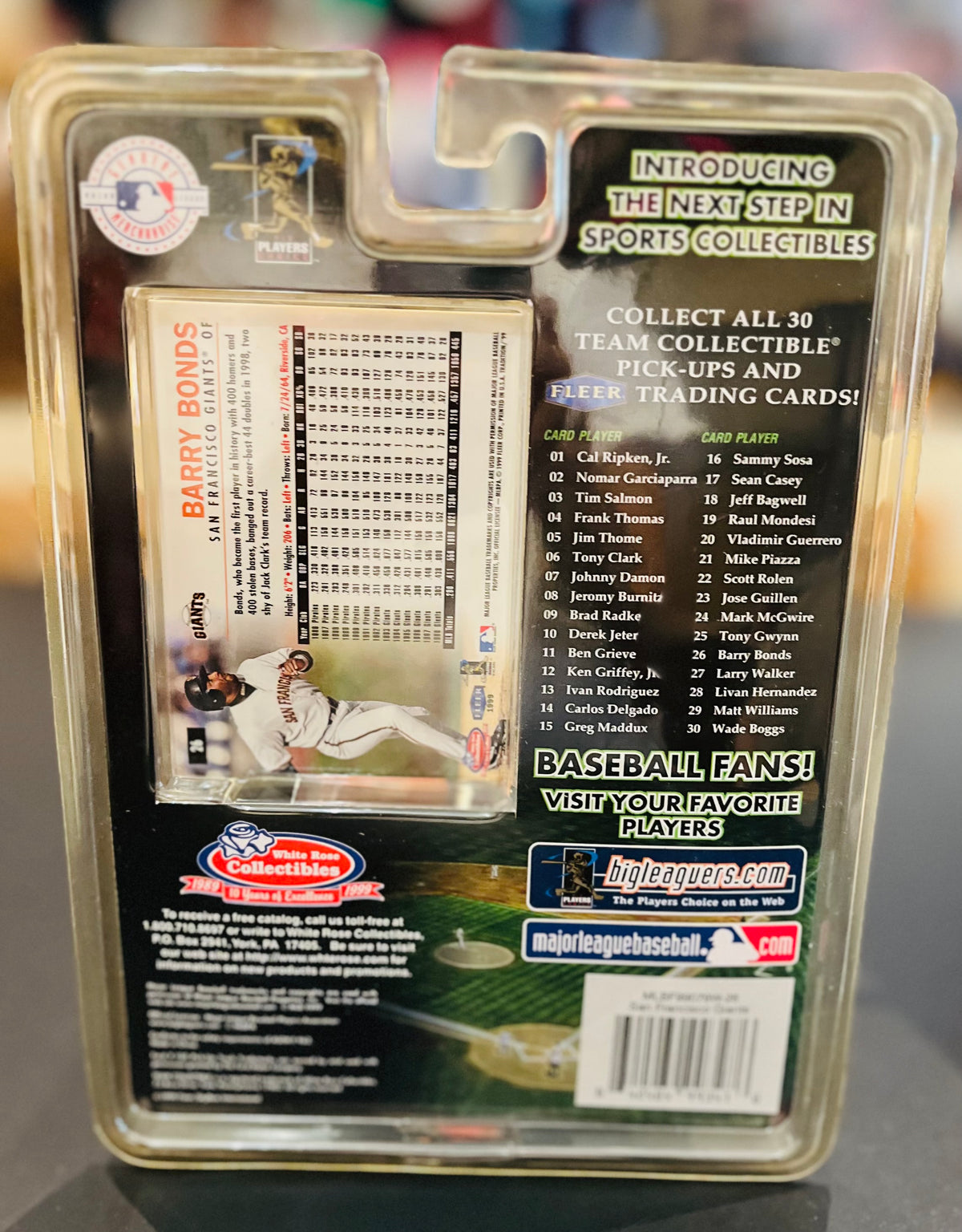Vtg White Rose Collectibles by Fleer Baseball Diecast Vehicle and Trading Card