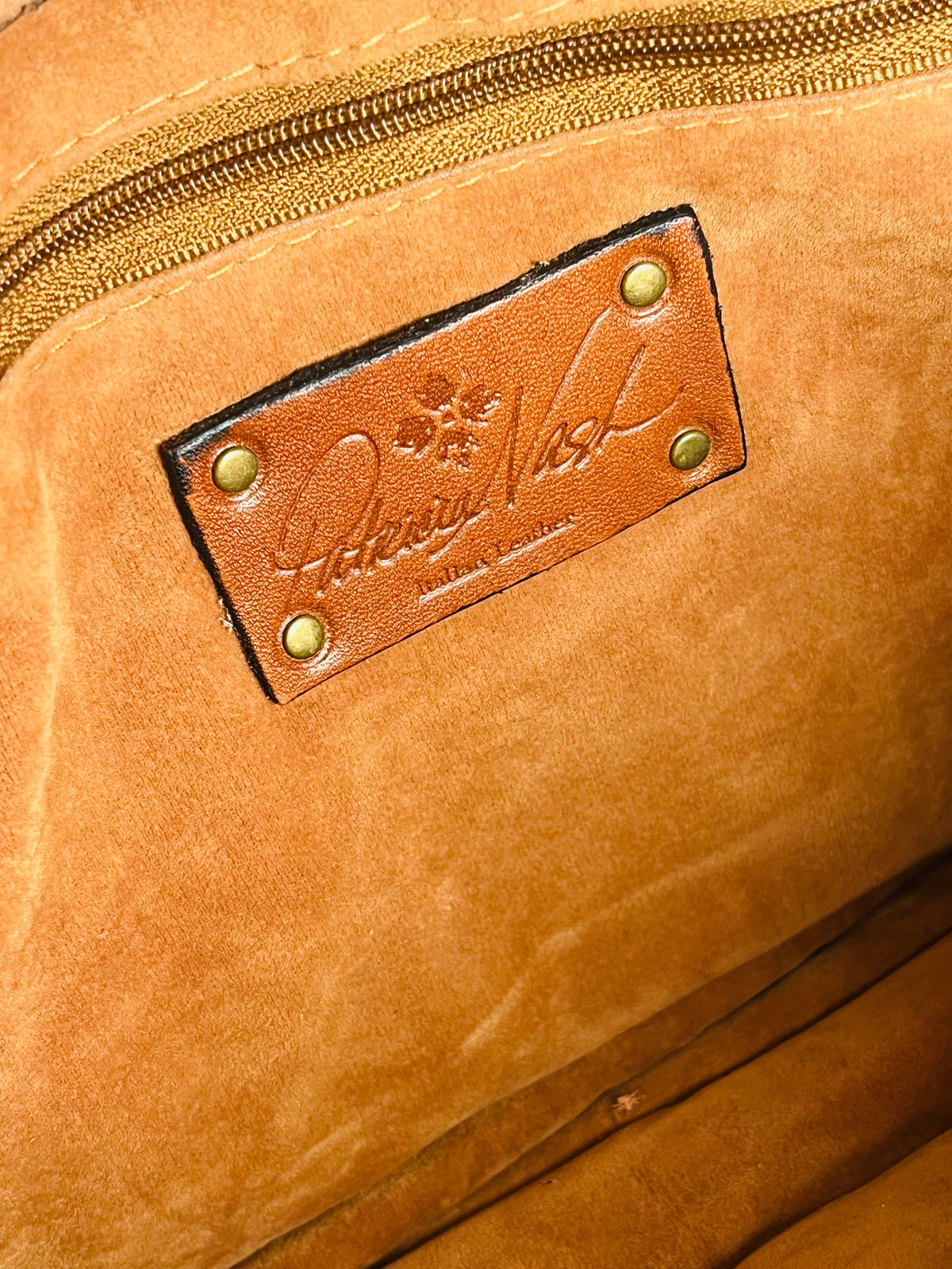 Patricia Nash Zig Zag Patchwork Brown Hobo Crossbody Leather Bag