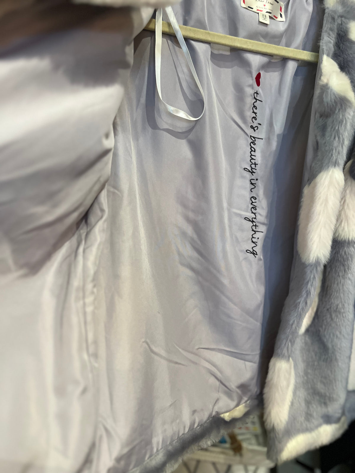 Dear Drew Barrymore Faux Fur Heart Jacket XS