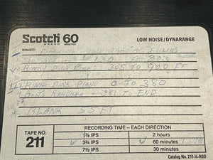 Vtg Scotch Brand 60 Minutes Low Noise Film Reel Follies Rinky Dink Piano Recordings USED