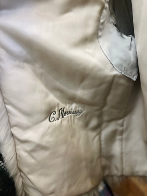 VTG Saga Real Fox White Fur Long Sleeve size XL