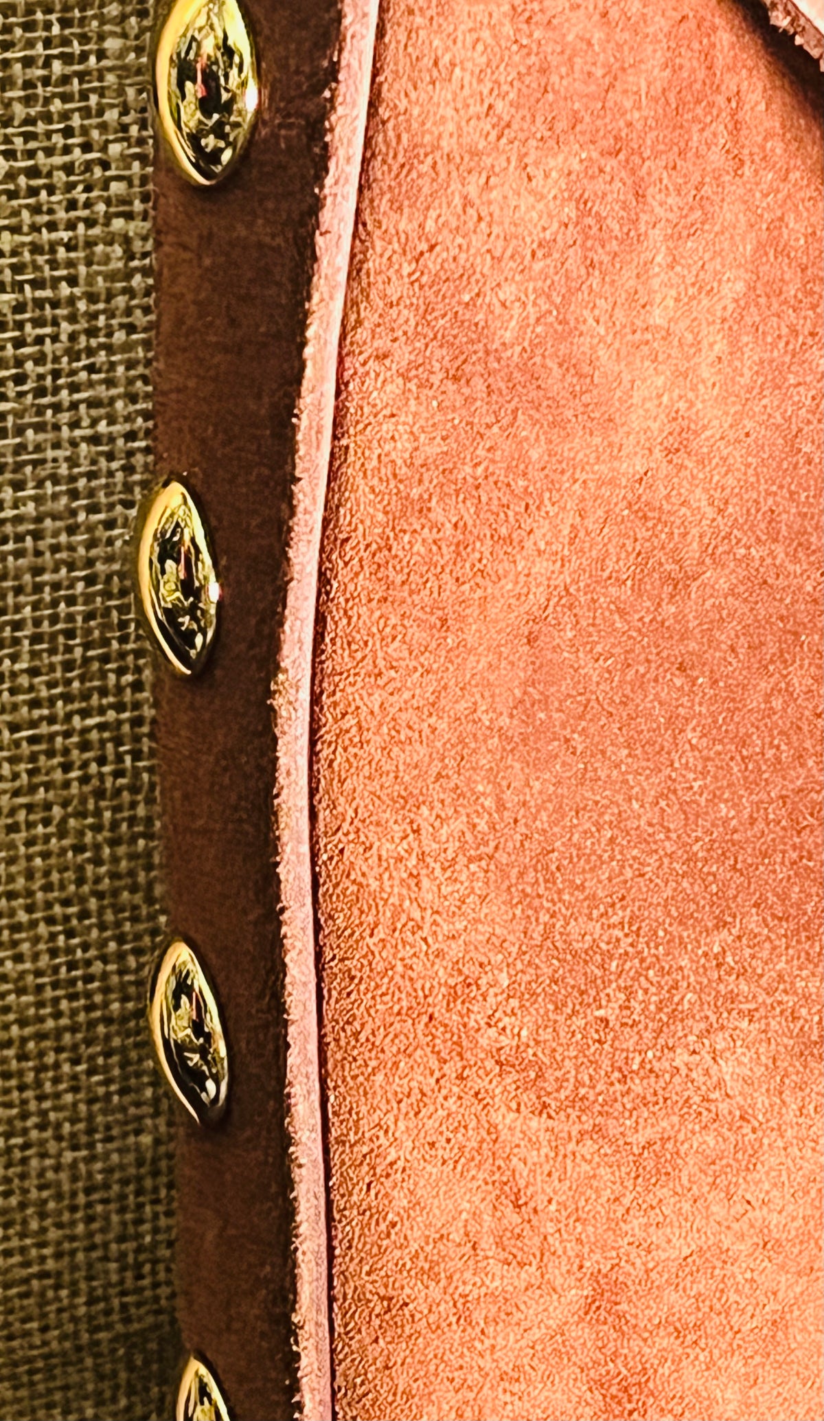 Madewell Suede Brown Bucket Bag Gold Grommets Large w Adjustable Strap