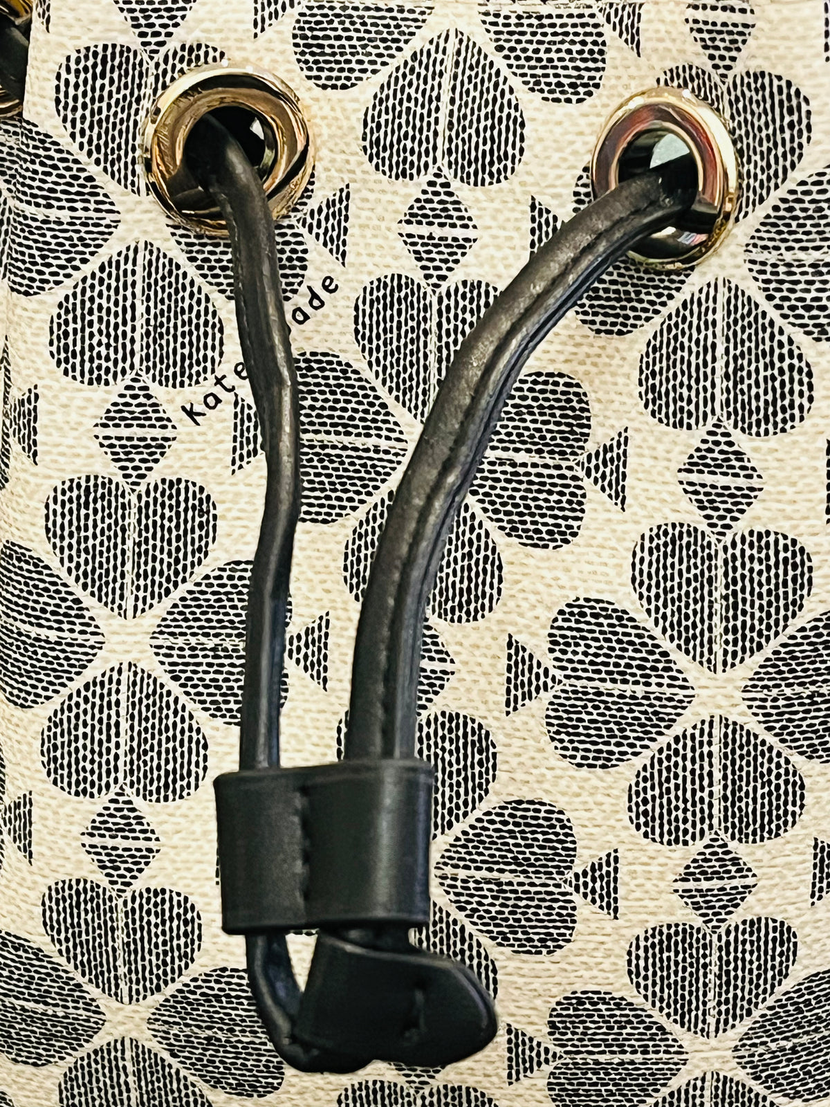 Trending Kate Spade Small Flower Bucket Bag Black Excellent Used Condition!