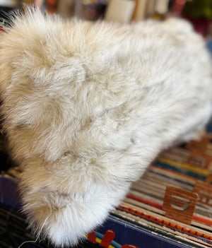 VTG 16” SAGA Genuine Fox Fur Pillow Light Beige