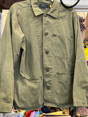RL Polo Used Green Utility Jacket 3 Pocket SzL