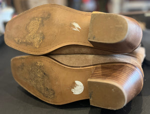 Lucky Brand Suede Booties Soithwestern Flare 8.5 GUC!