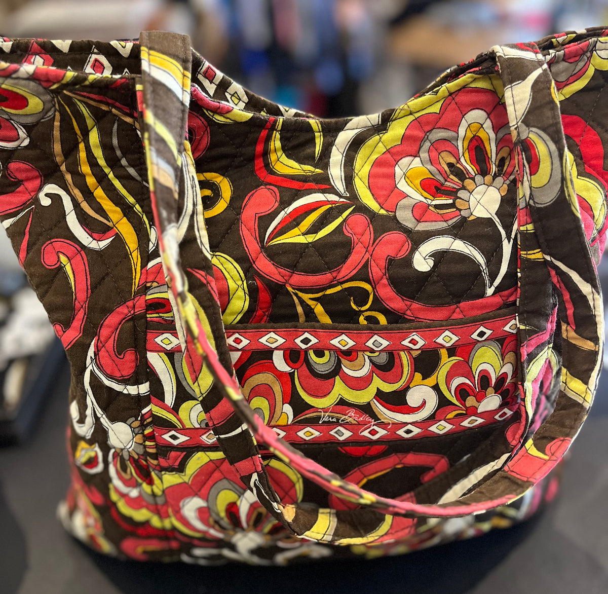 VTG Vera Bradley Retired Puccini Pattern 13”x14” Shoulder Bag