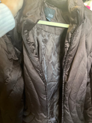A.N.A Brown Thin Puffer Hooded Faux Fur Zip Coat Size XL Used