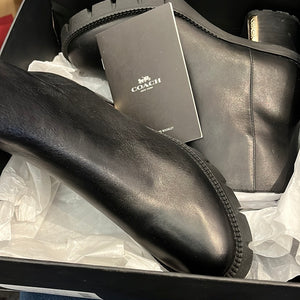 Women’s COACH Black Leather Bootie size 7.5 USED