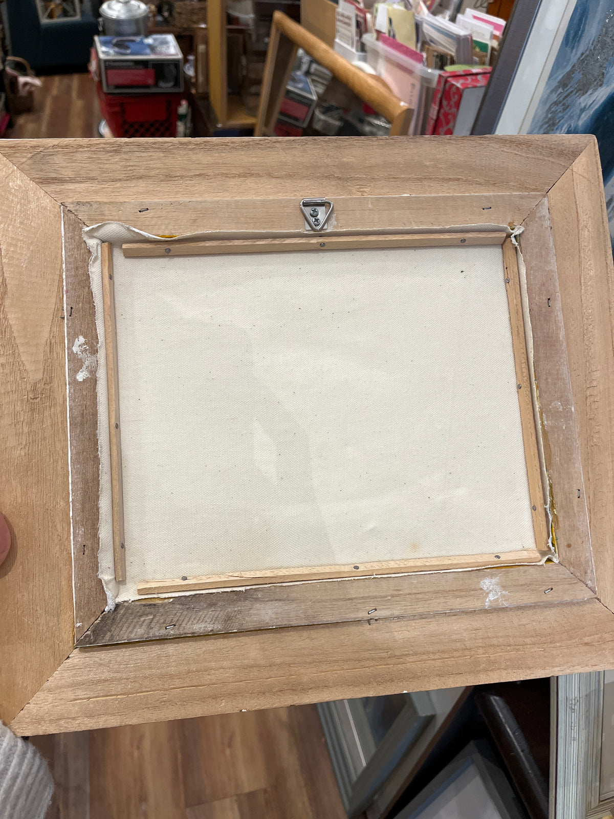 Blossoms in Sky Wide Wood Gold Frame12.5”x14”