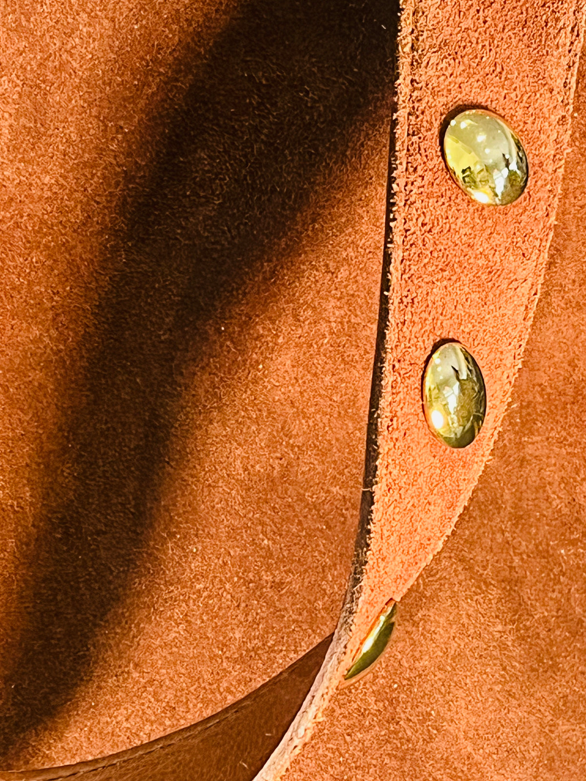 Madewell Suede Brown Bucket Bag Gold Grommets Large w Adjustable Strap