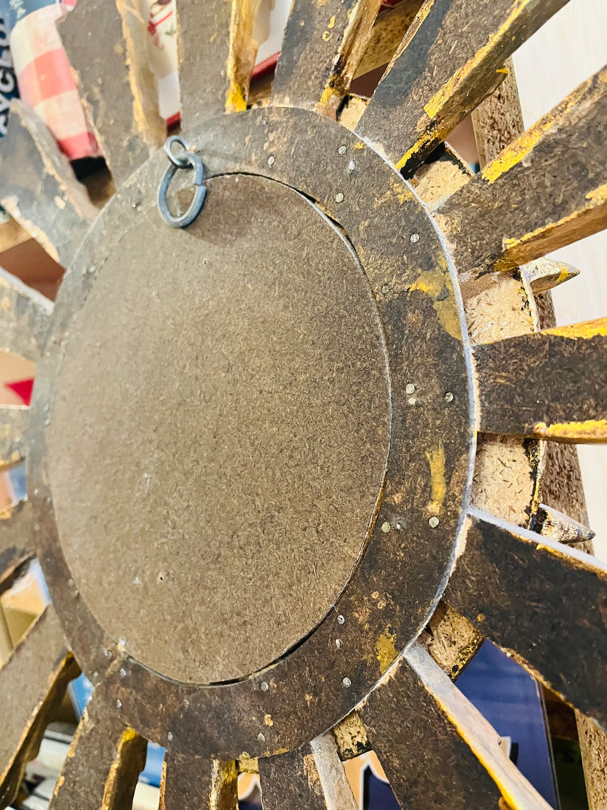 VTG Gold 20” Sunburst Mirror Style Double Layer Center Hanging Decor