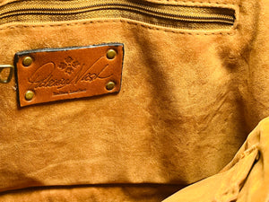 Patricia Nash Zig Zag Patchwork Brown Hobo Crossbody Leather Bag