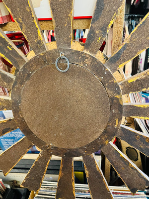 VTG Gold 20” Sunburst Mirror Style Double Layer Center Hanging Decor