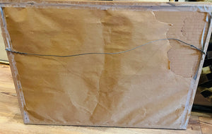 Chinese painting of Lao Tzu (or Zhuangzi), often attributed the modern artist Fan Zeng 15.5”x21.5” in Gold Frame