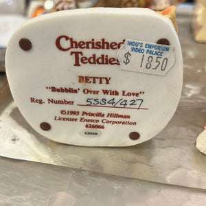 Cherished Teddies Betty Bubblin over w Love Figurine USED