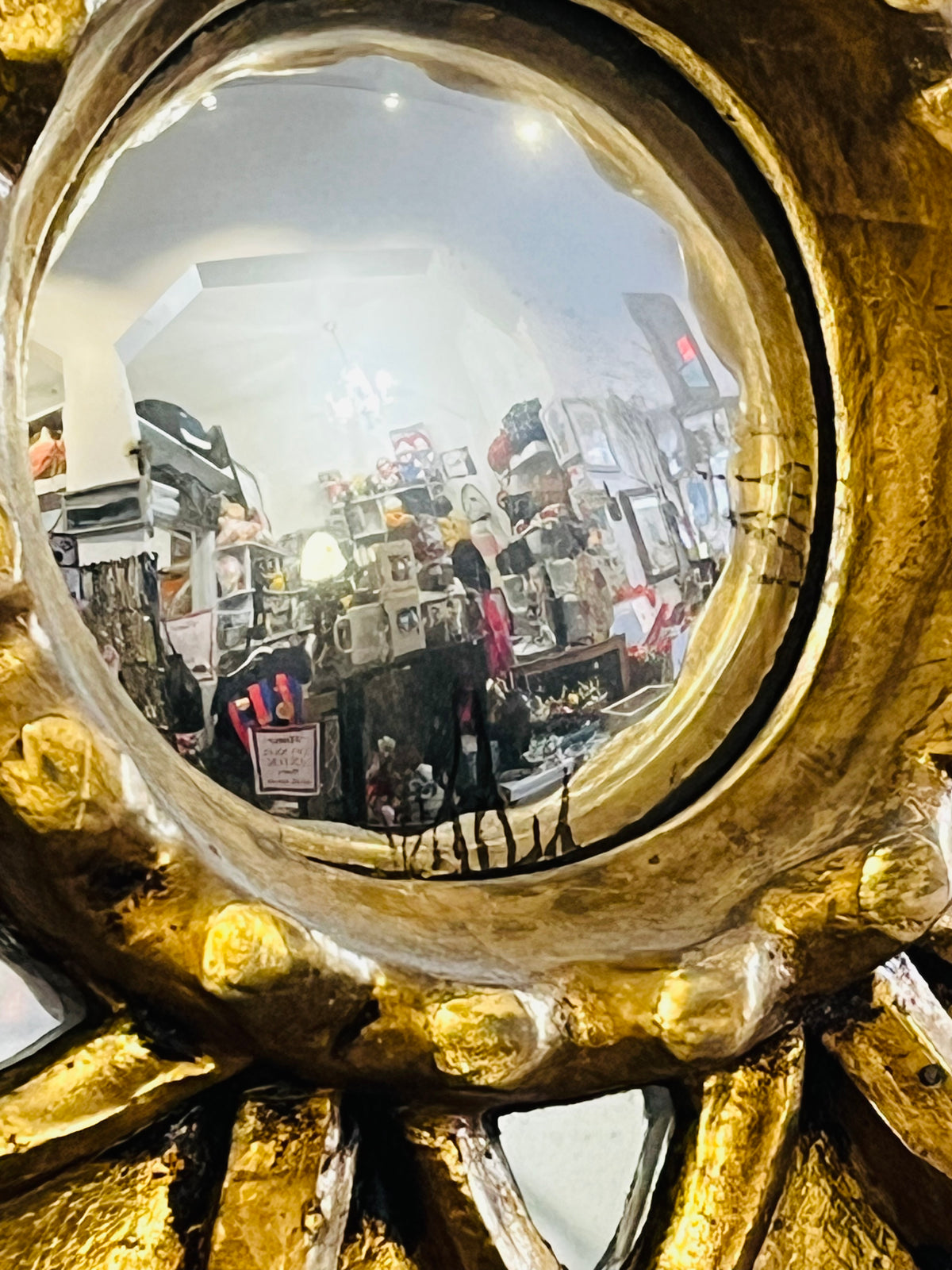 VTG Gold 20” Sunburst Mirror Style Double Layer Center Hanging Decor