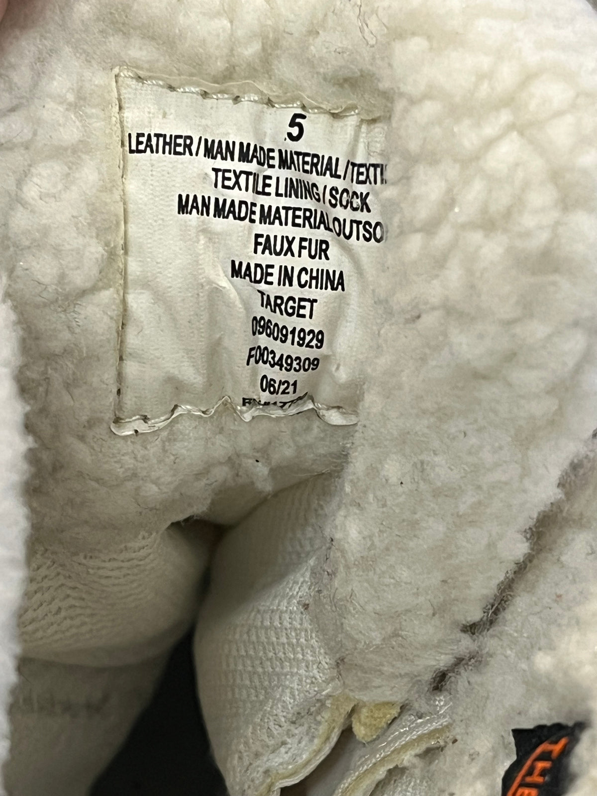 Thermalite White Snow Boots Lace Up Fleece Trim Sz5