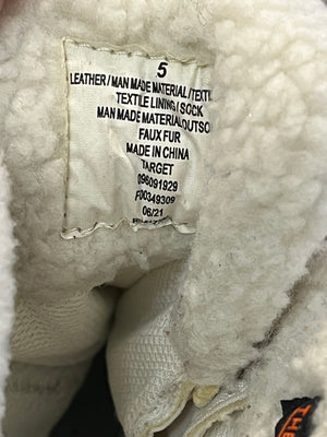 Thermalite White Snow Boots Lace Up Fleece Trim Sz5